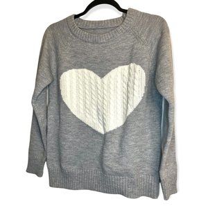 Cupshe Gray Sweater with White Heart